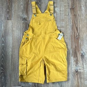 Duluth Women’s Heirloom Gardening Short Mustard Overalls, Small
